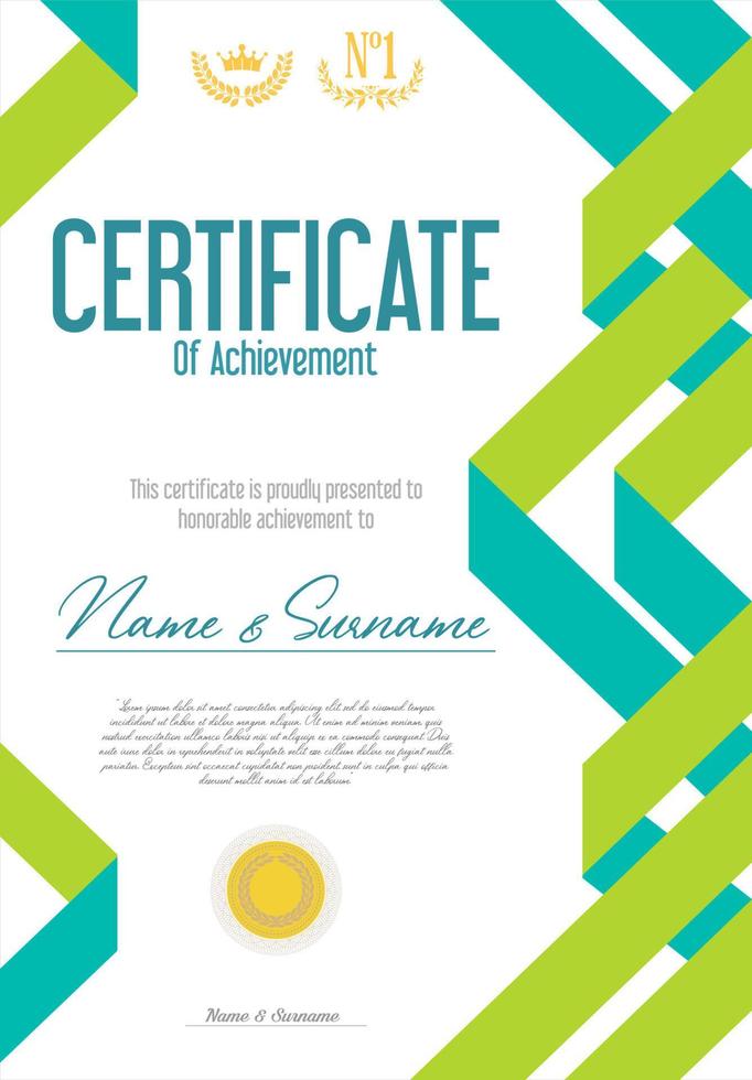Certificate or diploma modern design template vector