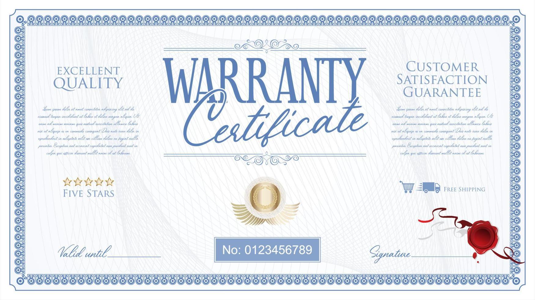 Warranty Certificate retro vintage design vector illustration