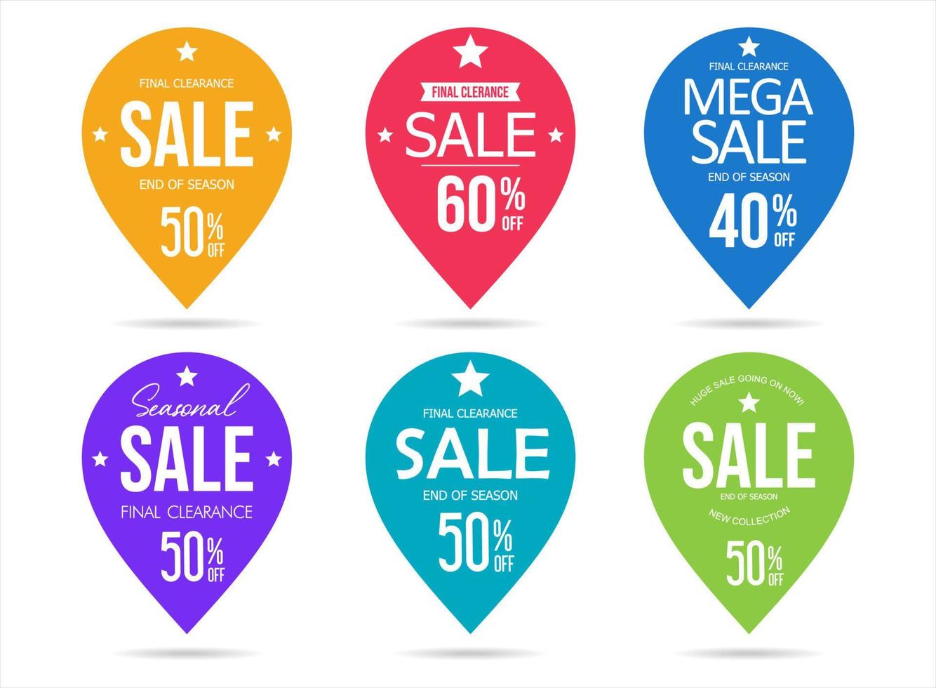 Modern super sale stickers and tags colorful collection vector