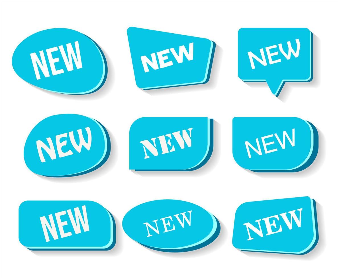 Collection of NEW feature or product badge flat icon for apps and websites vector