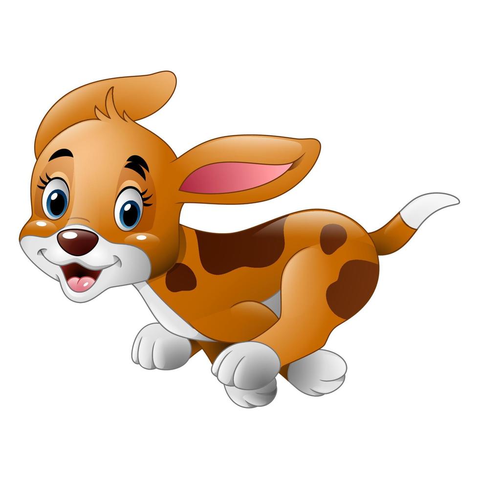 Cartoon little dog running 10228069 Vector Art at Vecteezy