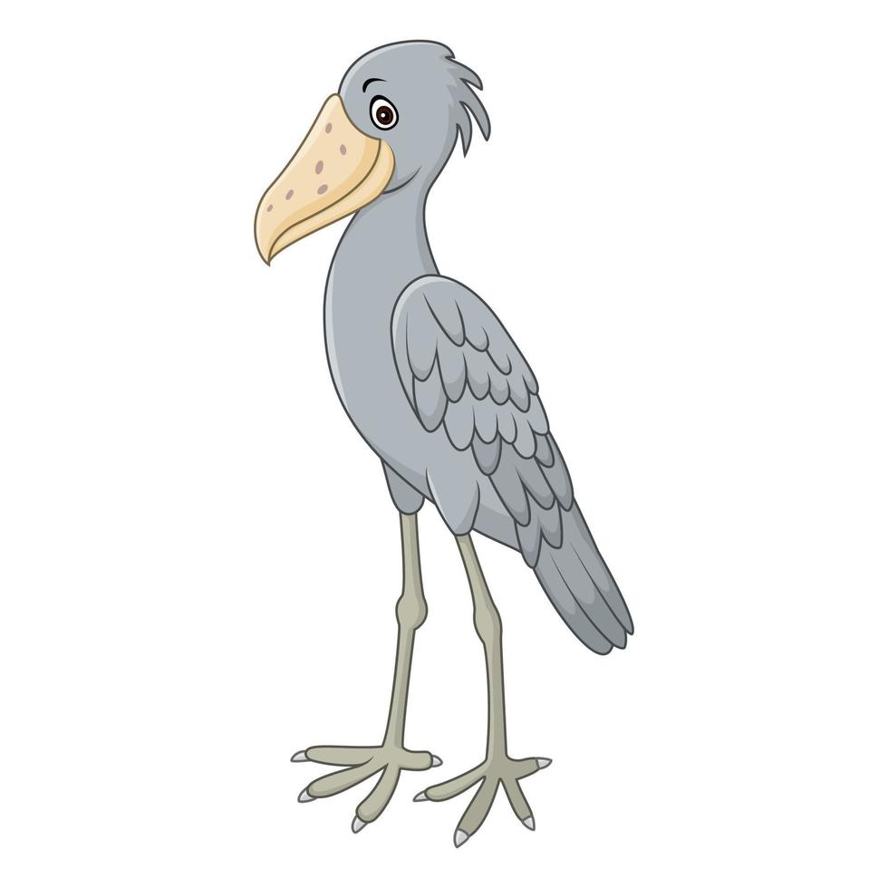 Cartoon Shoebill character vector