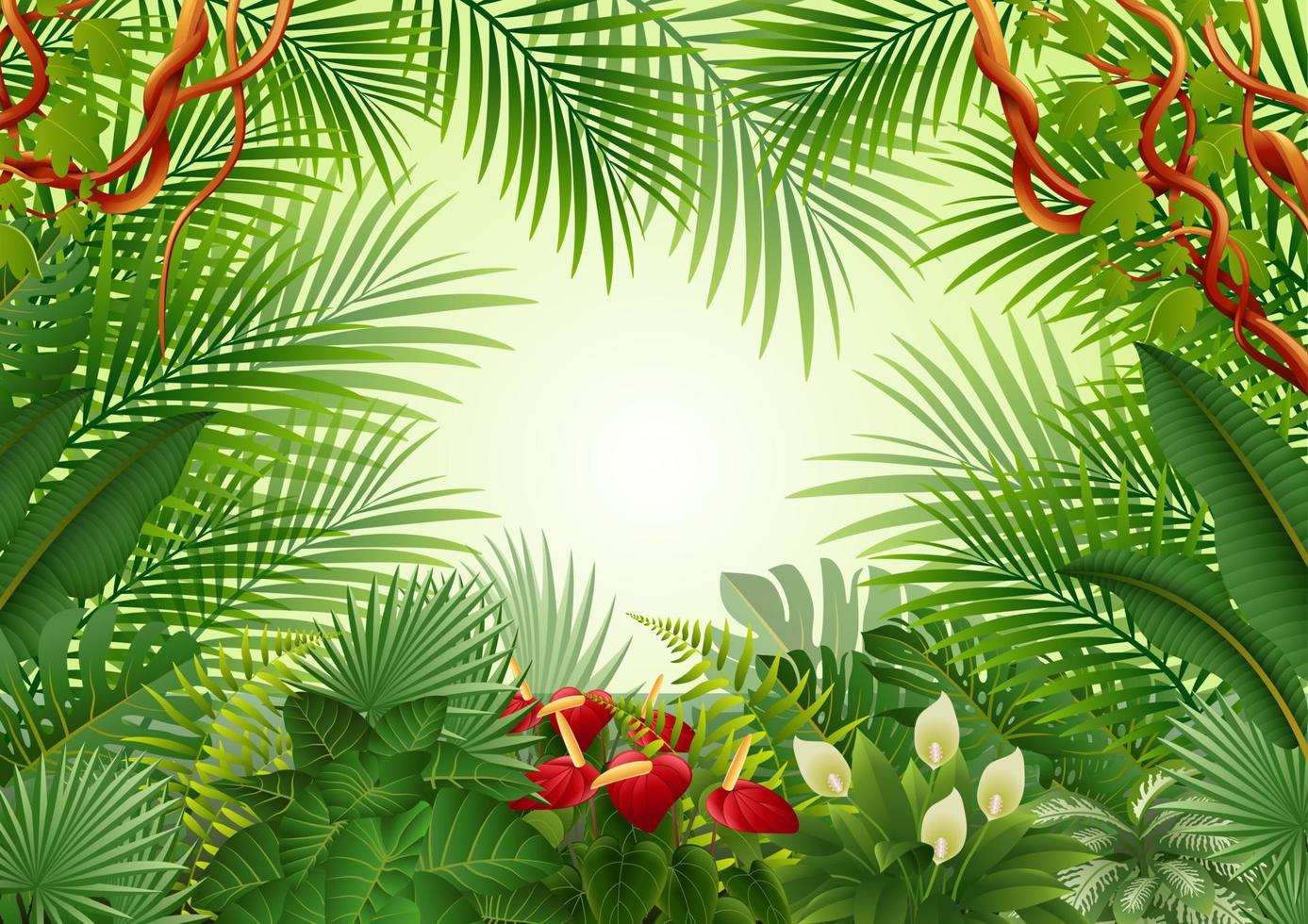 fondo de plantas tropicales vector