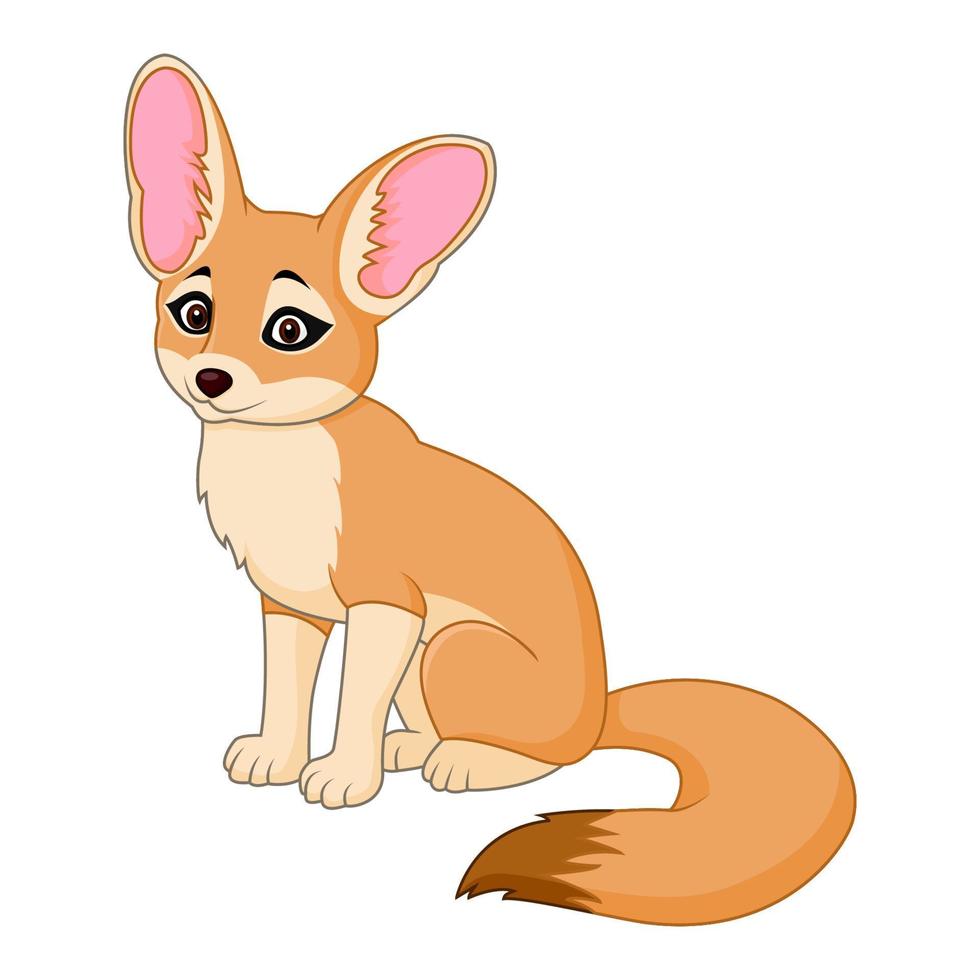 Cute red fox sitting vector