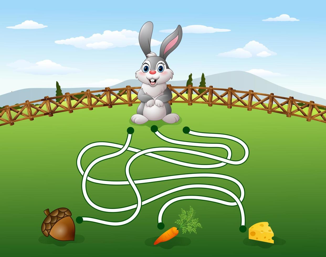 Help the rabbit to find the carrot vector