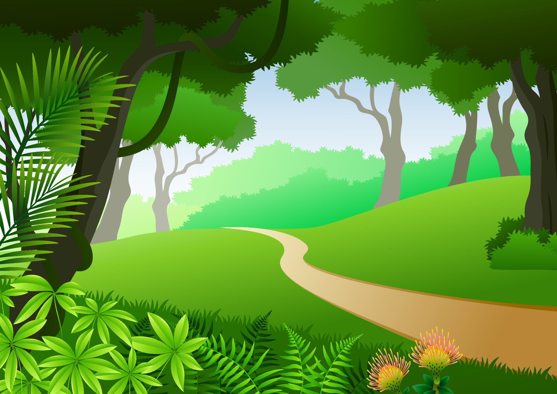 Tropical forest background 10228160 Vector Art at Vecteezy