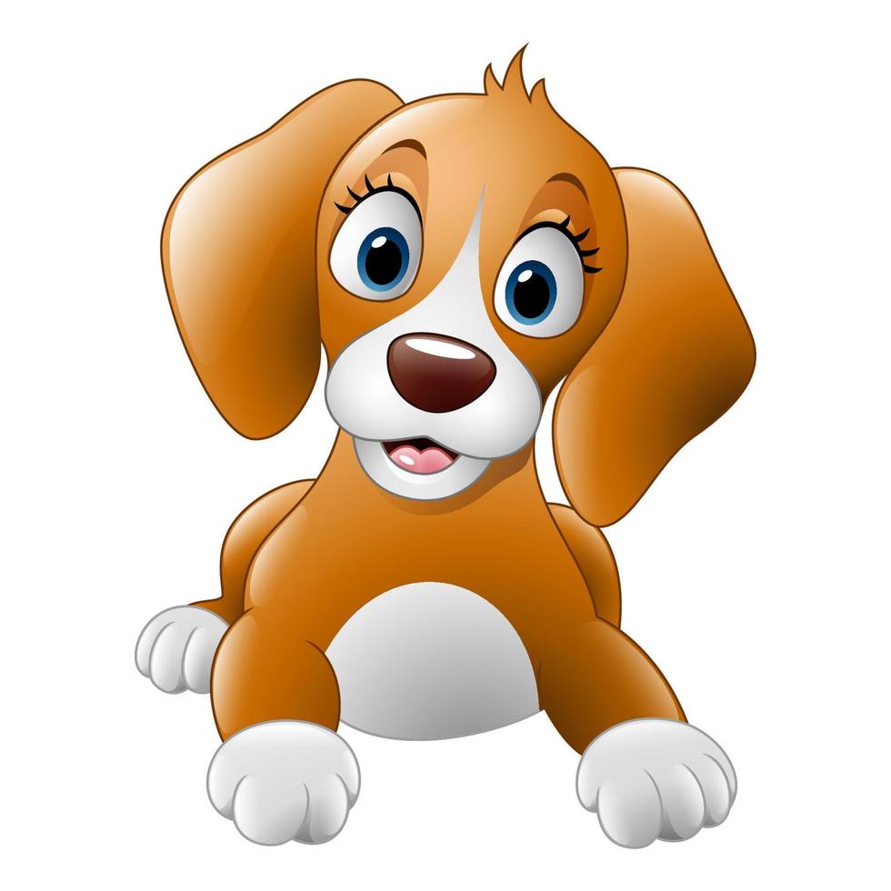 perro lindo de dibujos animados vector