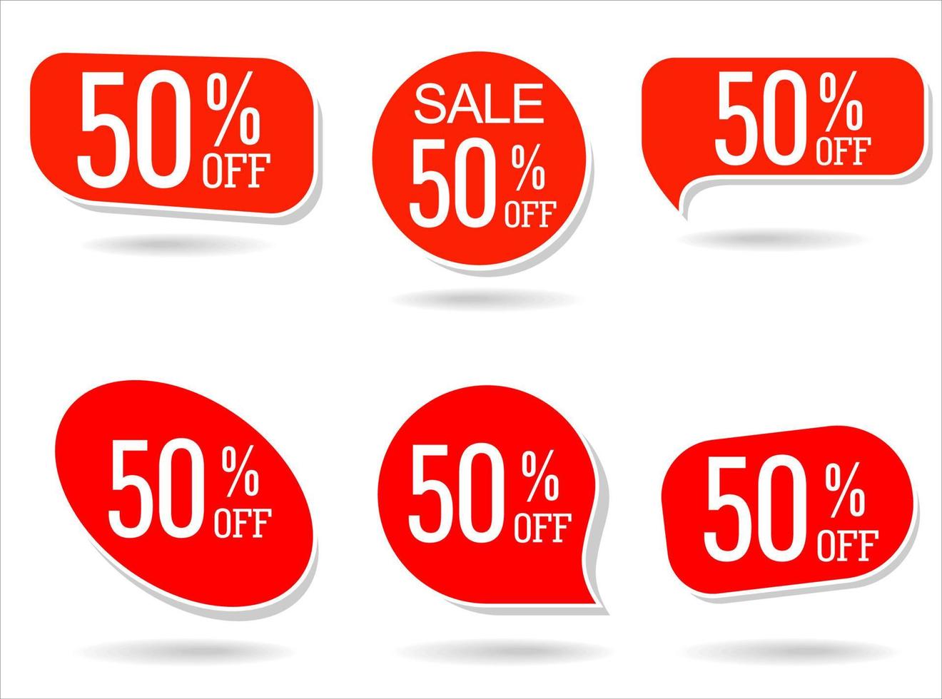 Collection of Modern sale red banners and labels vector