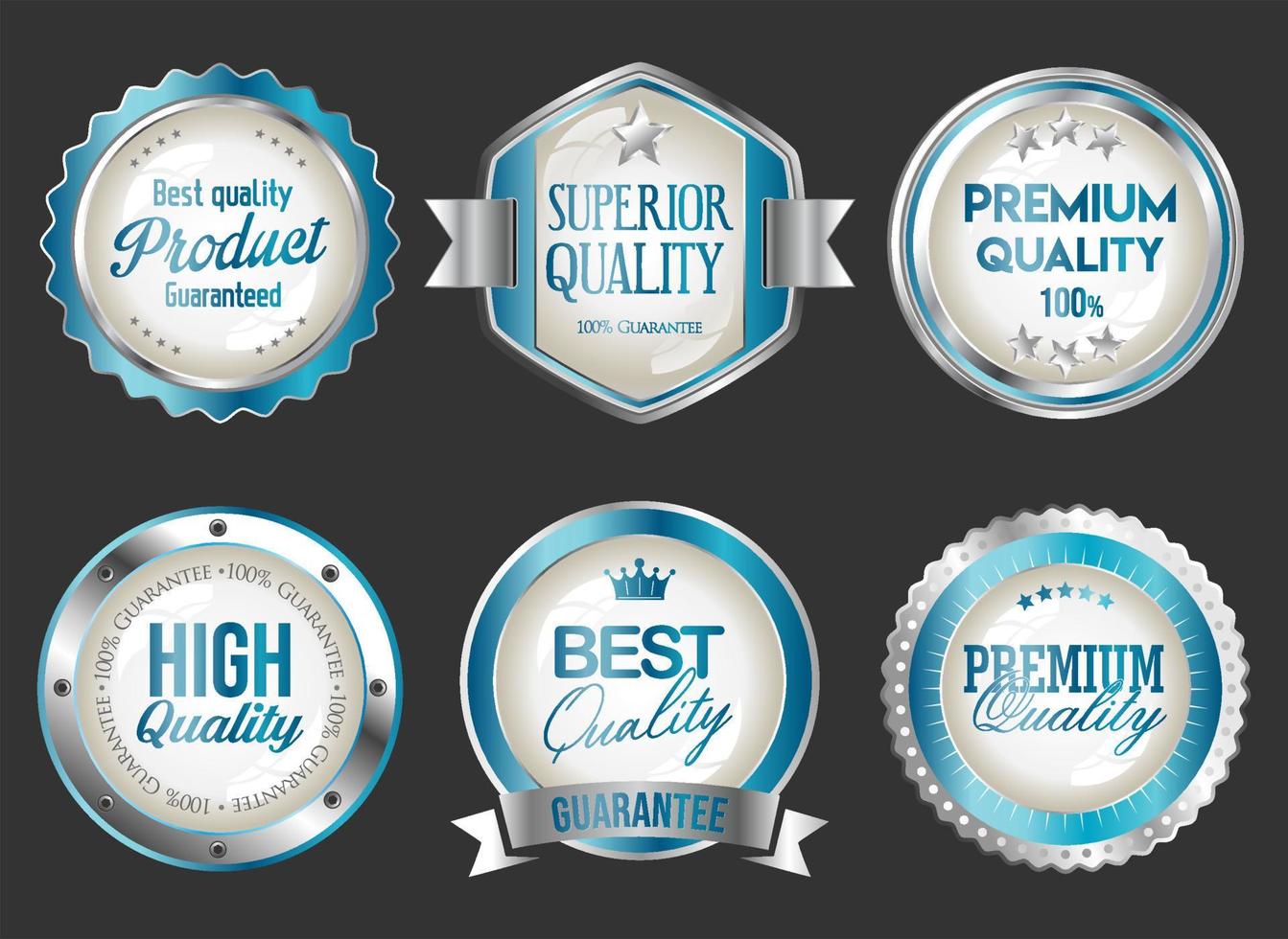High quality collection of golden badges and labels retro style vector