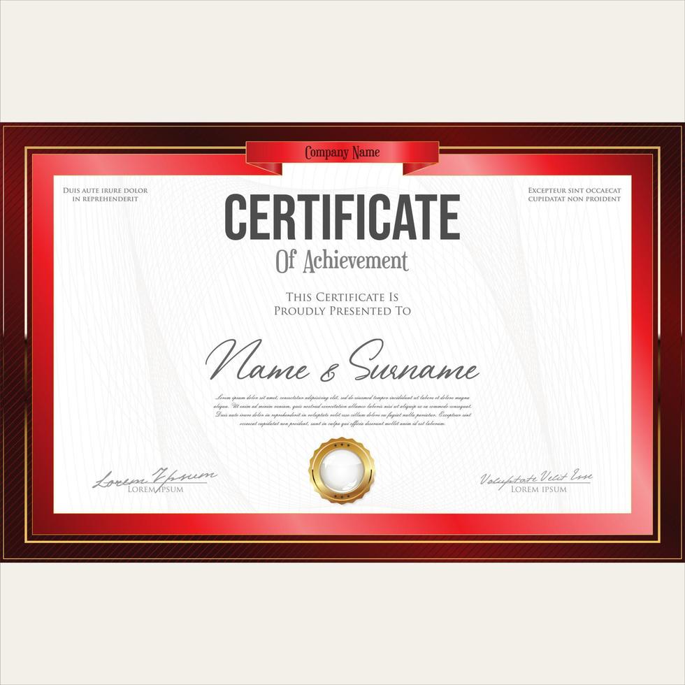 certificate or diploma retro vintage design vector