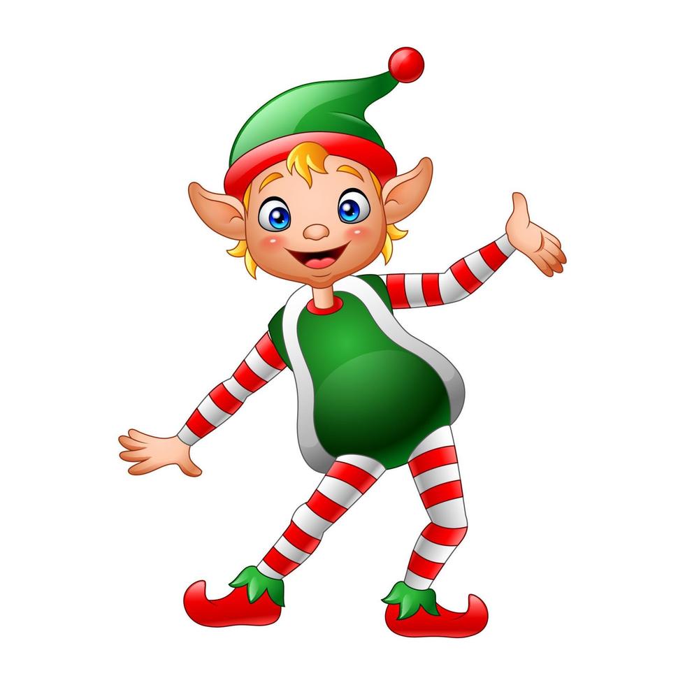 Cartoon little elf posing vector