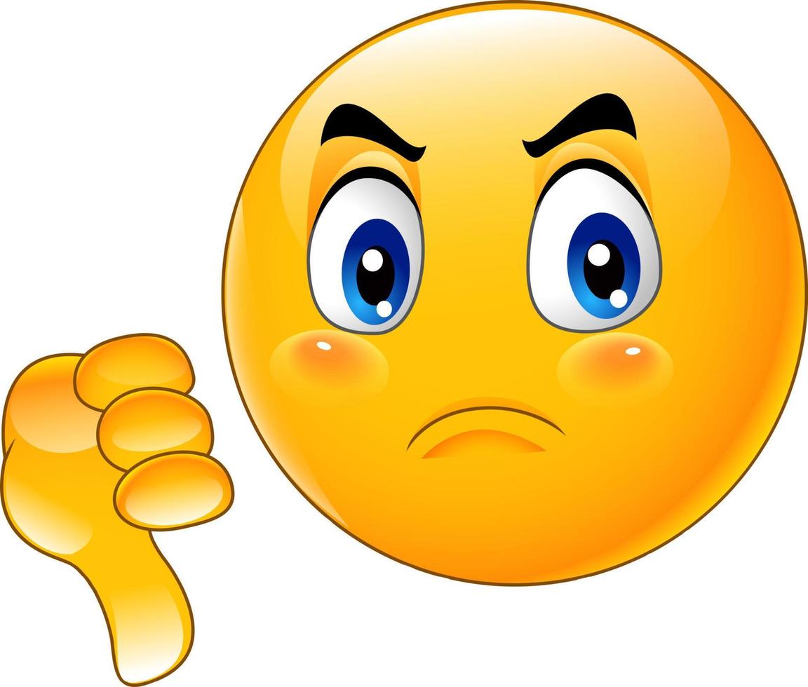 Cartoon emoticon dislike vector