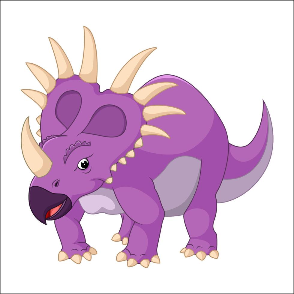 Cartoon funny styracosaurus vector