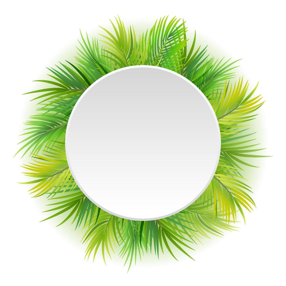 Circle blank sign with tropical background vector