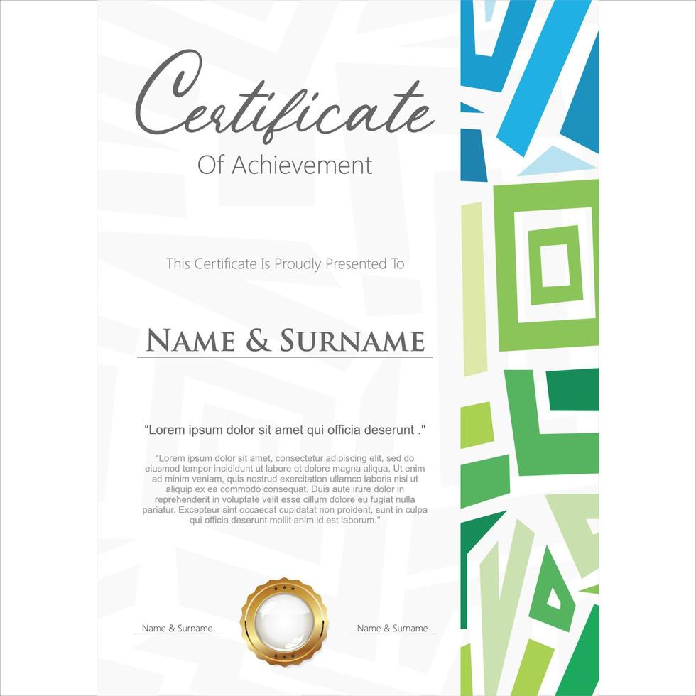 Certificate or diploma modern design template vector