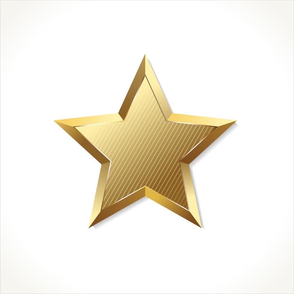 Glossy gold star rating award success rate vector