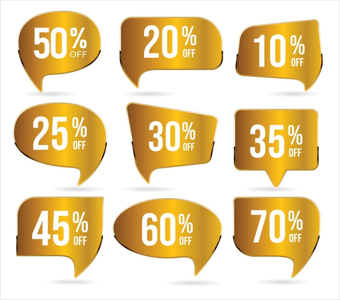 Collection of golden badges and labels retro super sale style vector
