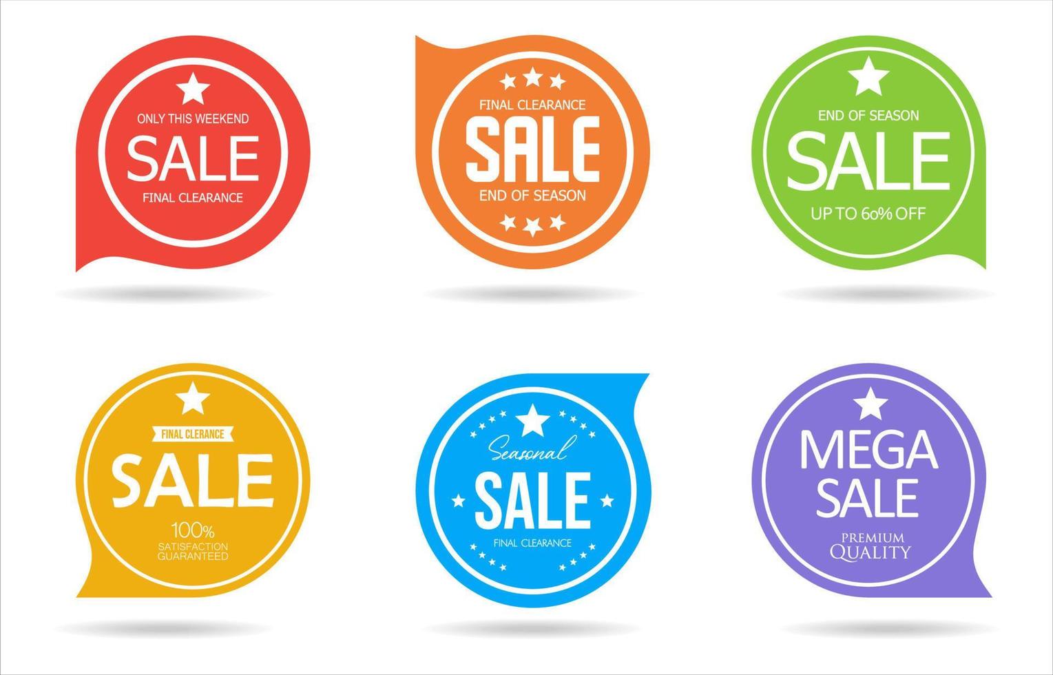 Collection of colorful badges and labels modern super sale style vector