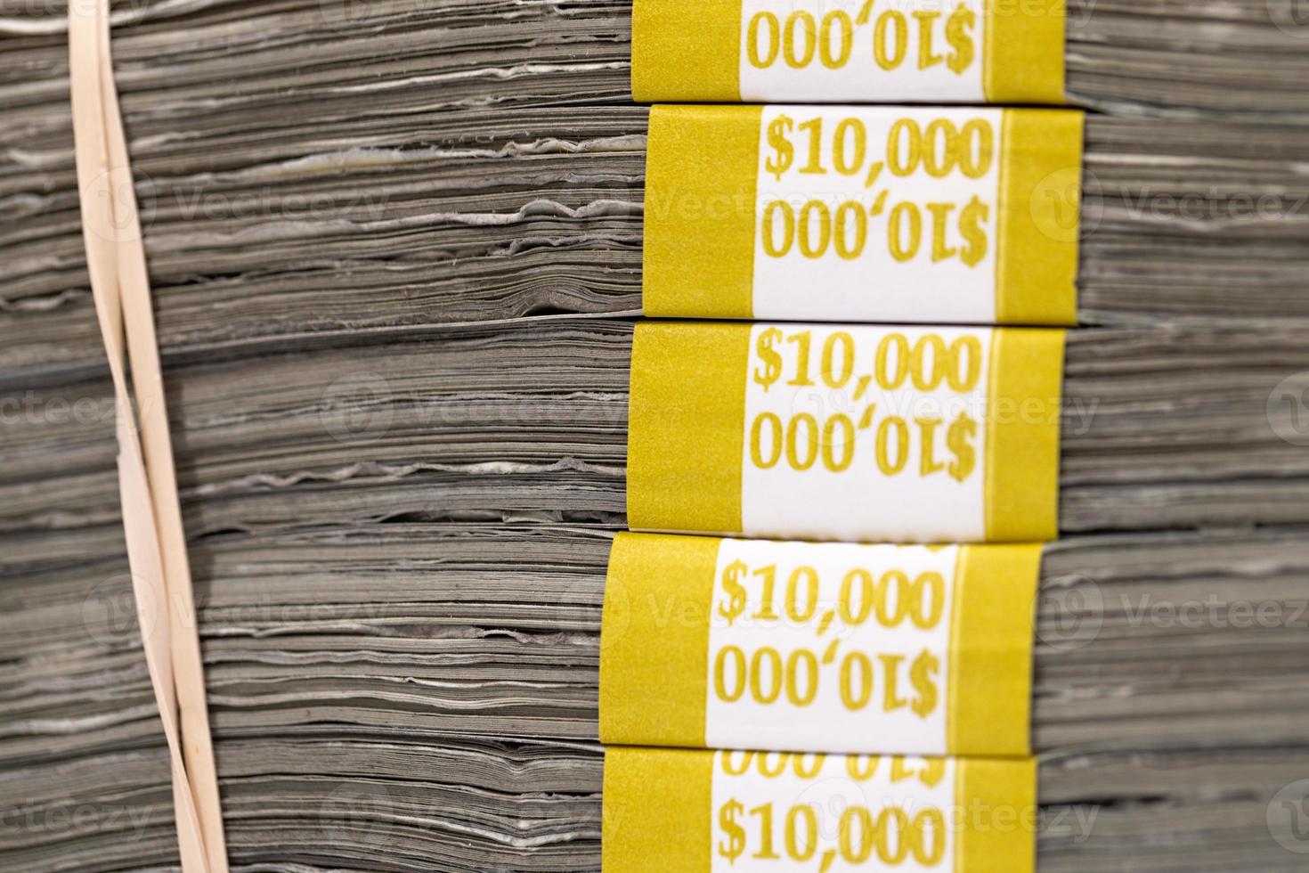 Stacks of One Hundred Dollar Bills photo