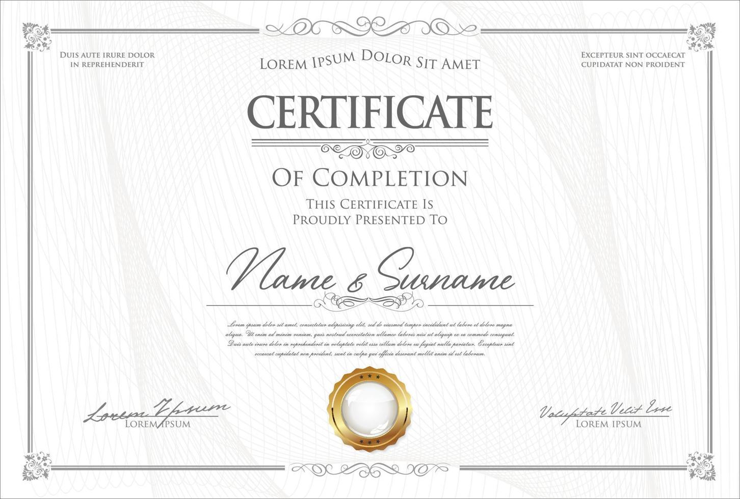 Certificate or diploma modern design template vector