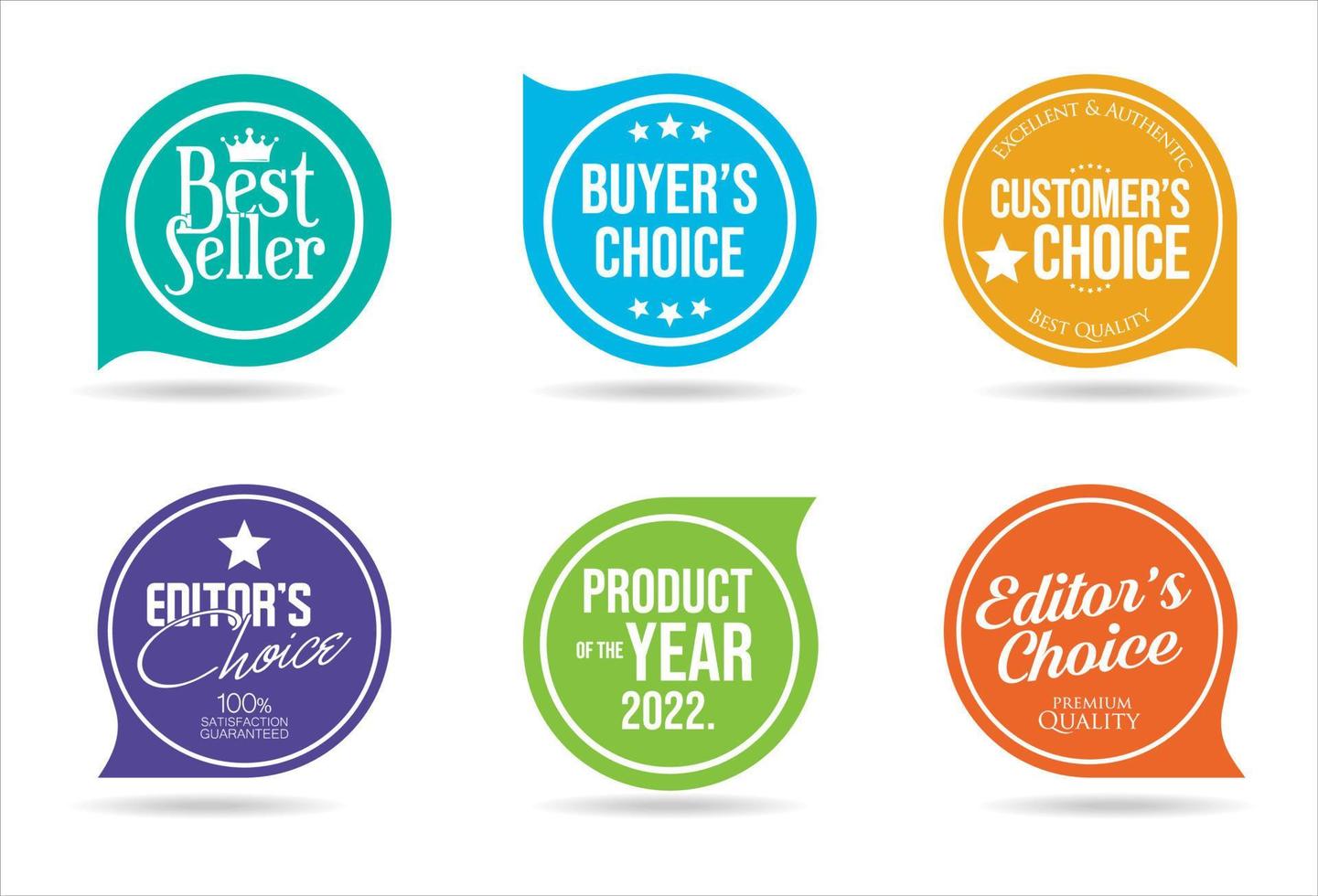 Modern  badges collection of customers editors and buyers products vector