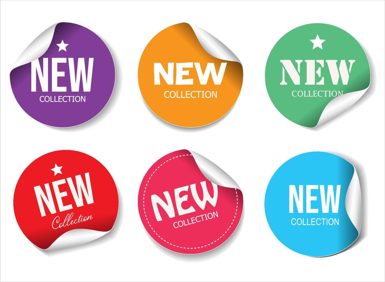 Collection of NEW feature or product badge flat icon for apps and websites vector