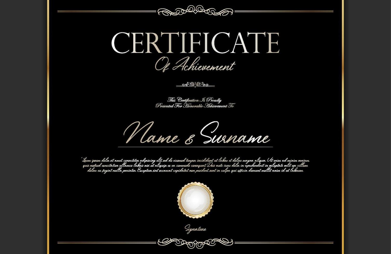 Certificate or diploma retro vintage design vector