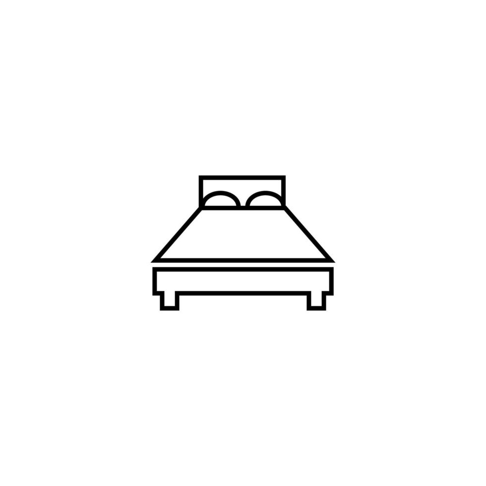 Travel, vacation and summer holiday concept. Vector outline symbol for sites, advertisement, stores etc. Line icon of bed