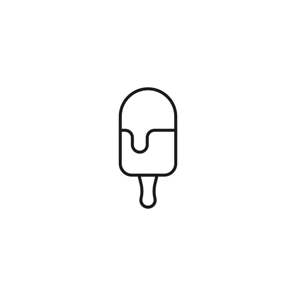 concepto de alimentación y nutrición. ilustración monocromática minimalista dibujada con una delgada línea negra. icono de vector de trazo editable de helado