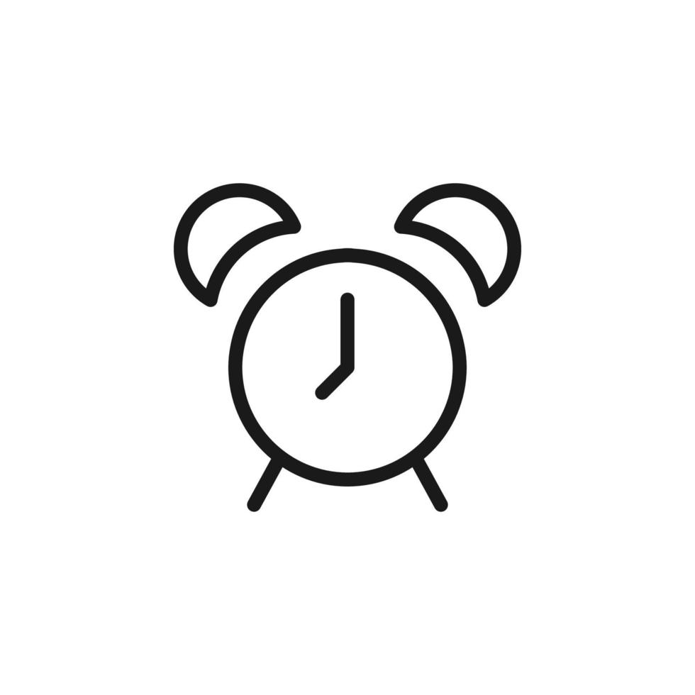 Hotel, holiday, weekend concept. Vector signs drawn in flat style. Perfect for web sites, stores, shops, books. Editable stroke. Line icon of alarm clock