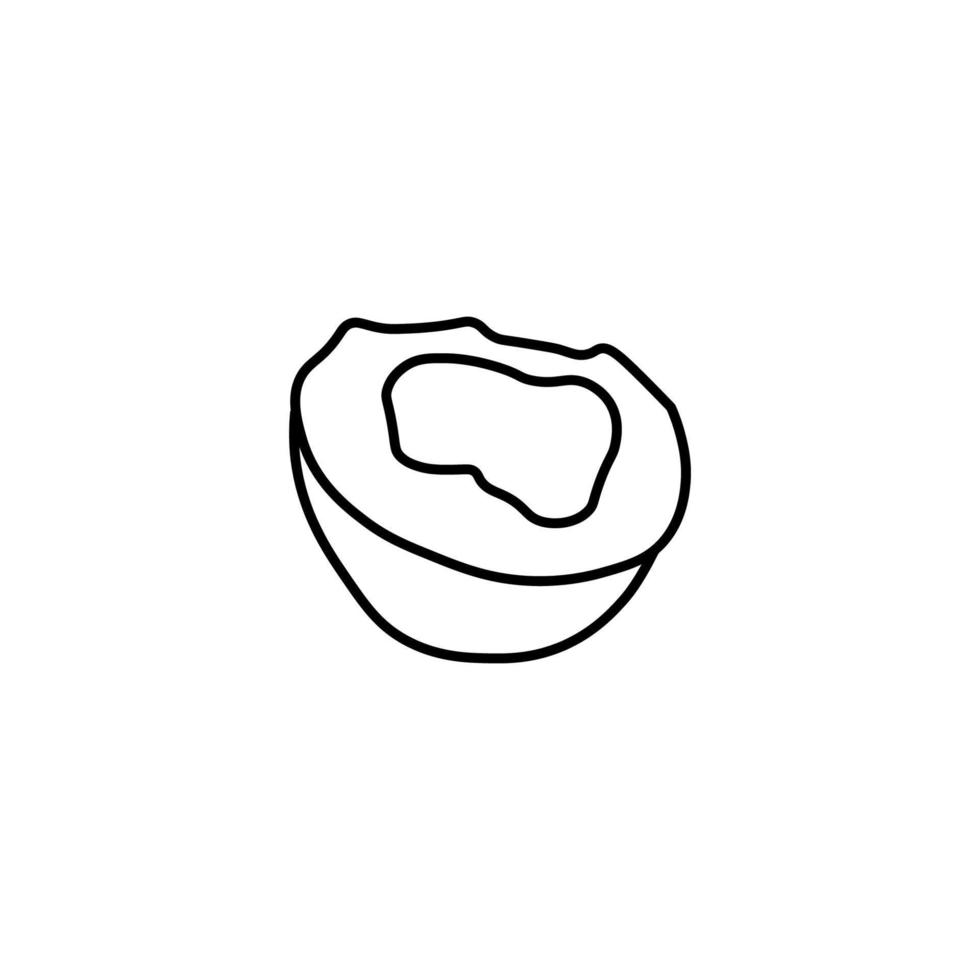 Monochrome outline sign suitable for web sites, books, banners, stores, advertisements. Editable stroke. Line icon of coconut vector