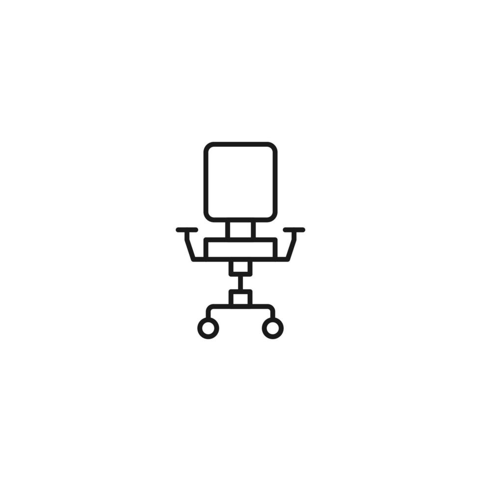 Furniture concept. Vector sign in flat style and editable stroke. Perfect for stores, shops, banners, web sites. Line icon of office or play chair