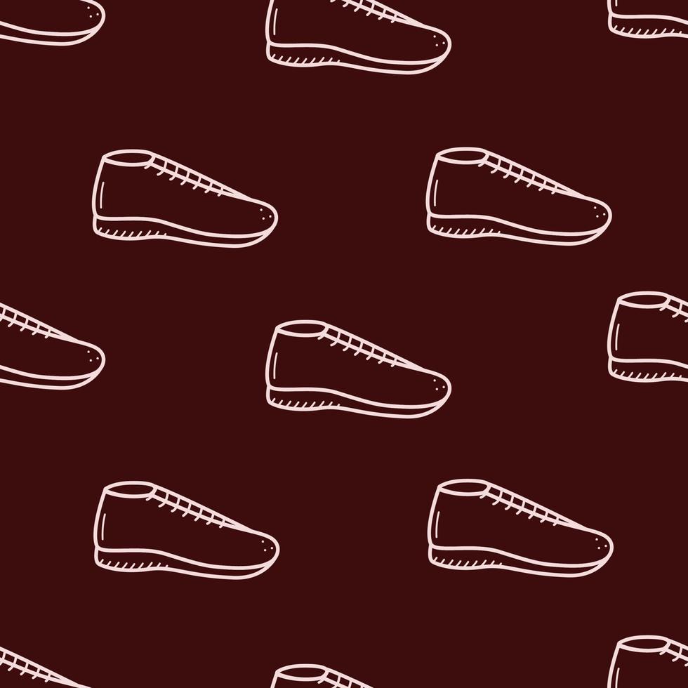 Seamless pattern of sports or street shoes. Vector illustration of sneakers background