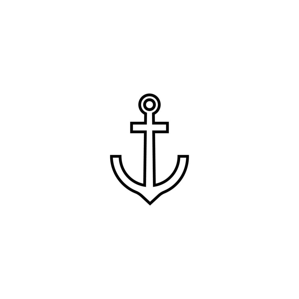 Travel, vacation and summer holiday concept. Vector outline symbol for sites, advertisement, stores etc. Line icon of anchor for ships