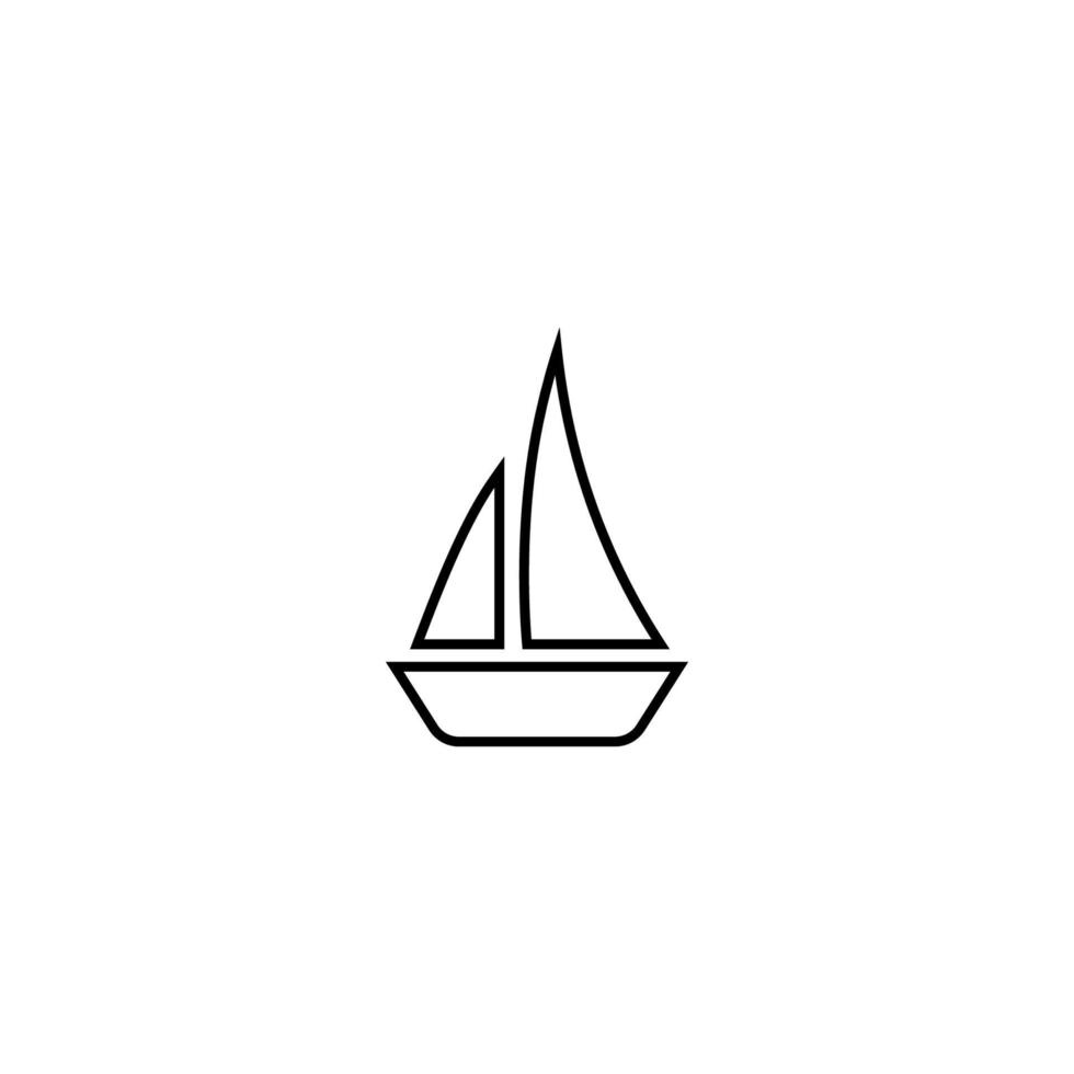 Summer activities, holiday and vacation concept. Vector sign in flat style. Suitable for web sites, stores, articles, books etc. Line icon of sailboat