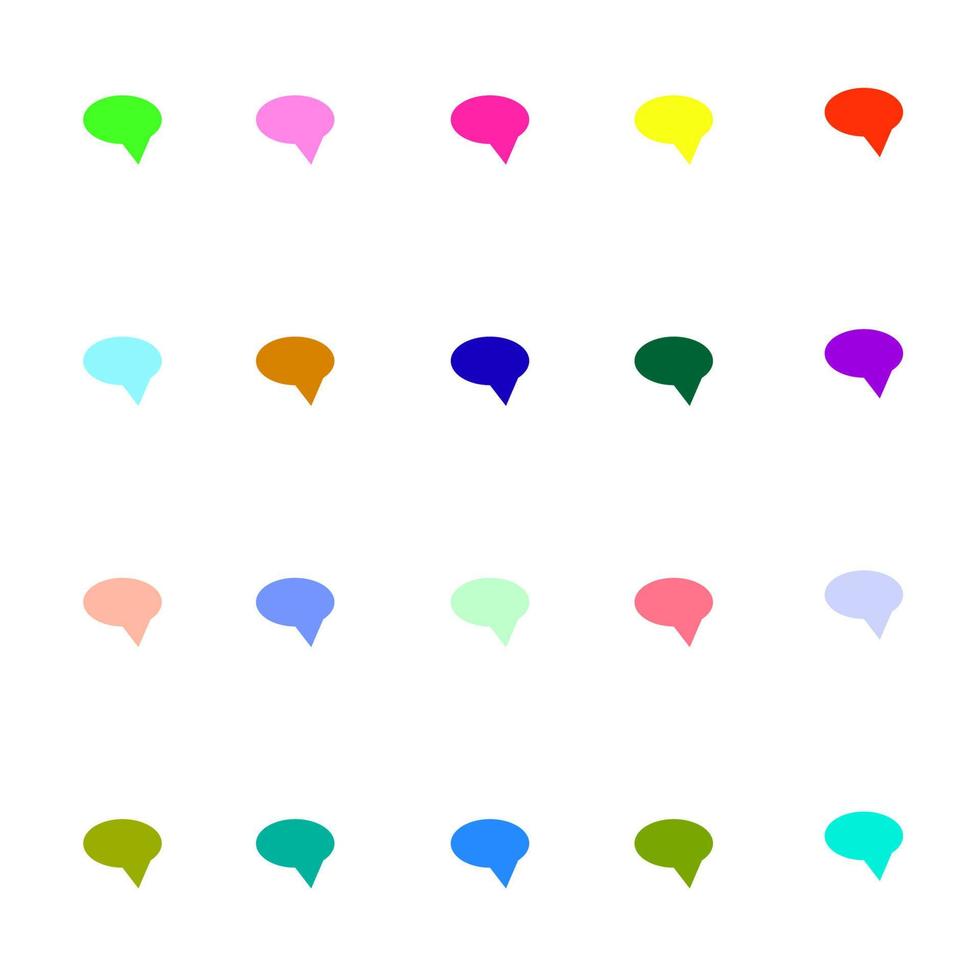 colección de iconos de línea de burbujas de voz multicolores vibrantes en forma ovalada vector