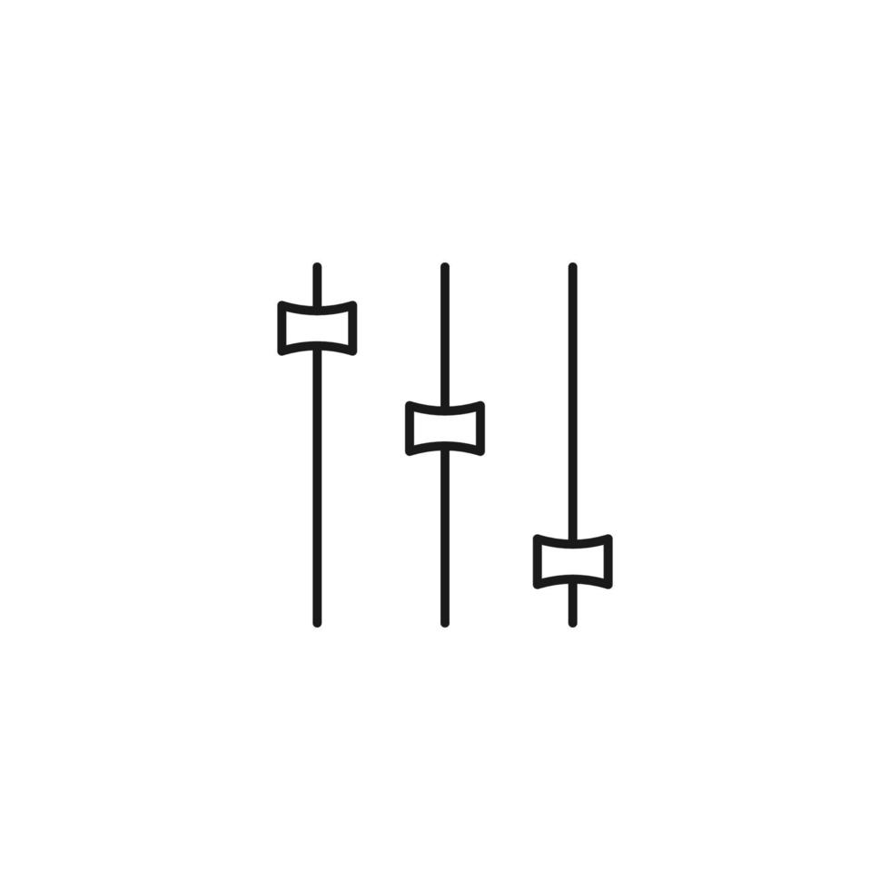 Setting or engineering concept. Vector sign drawn with thin line. Editable stroke. Perfect for web sites, stores, shops. Vector line icon of sound bar