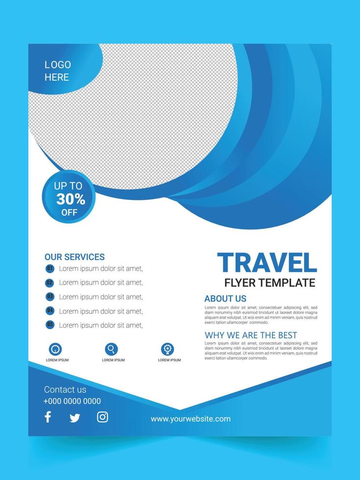 Travel flyer template corporate post design vector eps 10