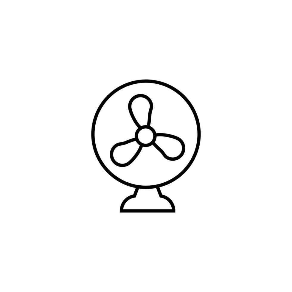 Household and daily routine concept. Single outline monochrome sign in flat style. Editable stroke. Line icon of fan or ventilator vector