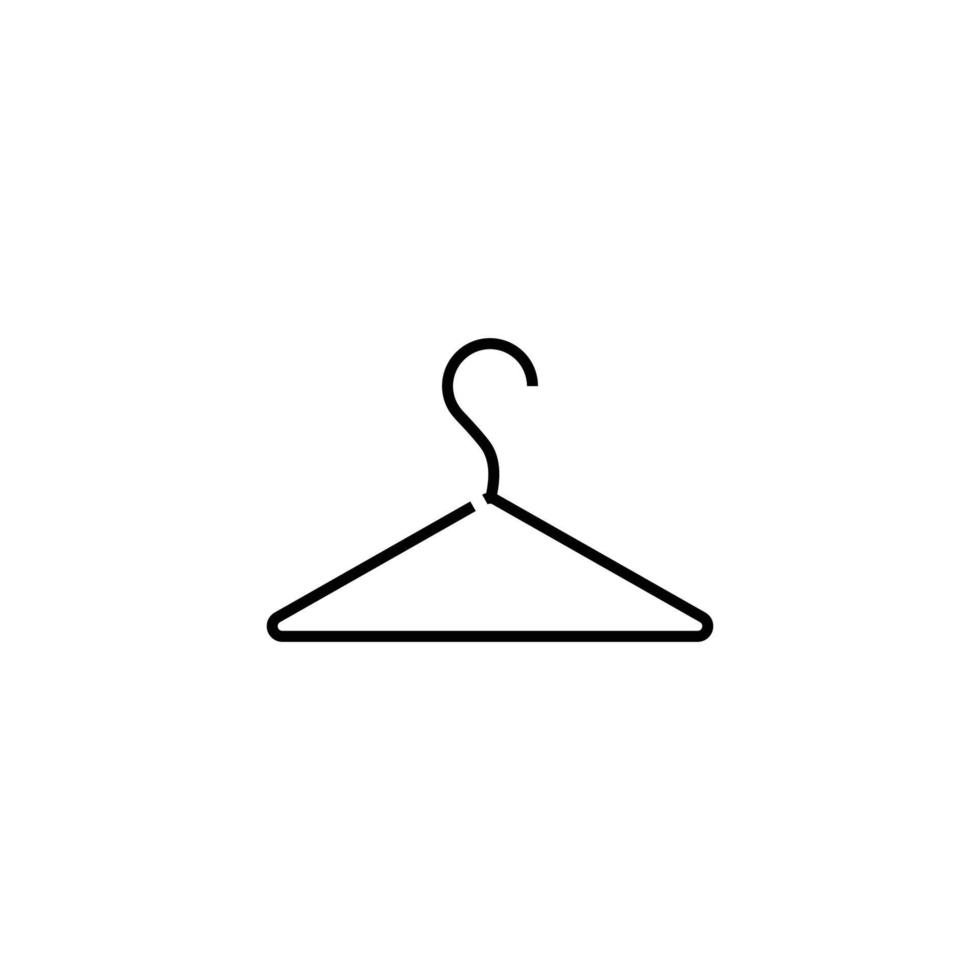 Household and daily routine concept. Single outline monochrome sign in flat style. Editable stroke. Line icon of hanger or coat rack vector