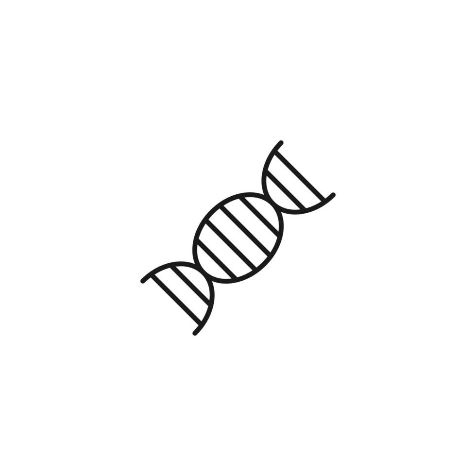 Medicine and healthcare concept. Simple monochrome illustration for web sites, stores, apps. Editable stroke. Vector line icon of DNA molecule