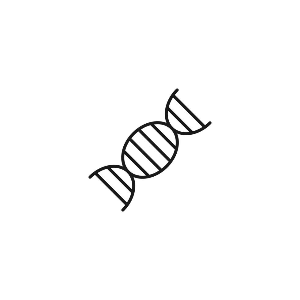 Medicine and healthcare concept. Simple monochrome illustration for web sites, stores, apps. Editable stroke. Vector line icon of DNA molecule