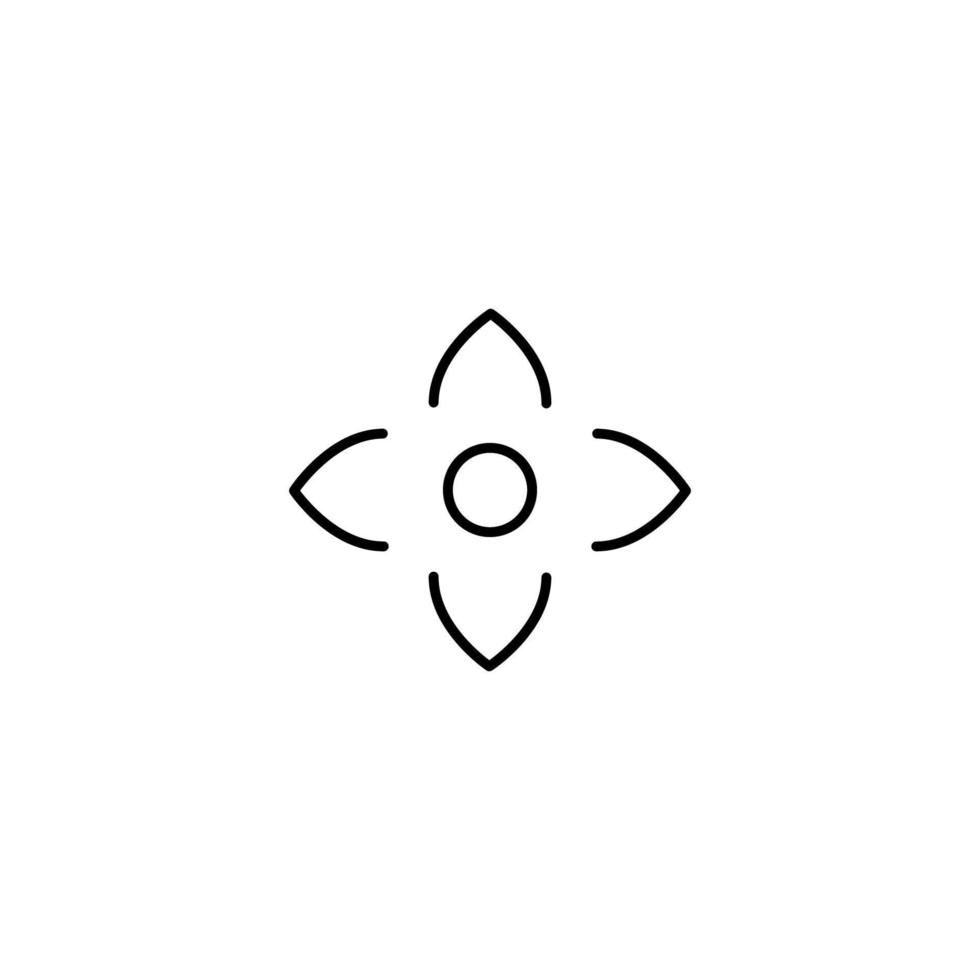 Monochrome outline sign suitable for web sites, books, banners, stores, advertisements. Editable stroke. Line icon of simple flower with round petal vector