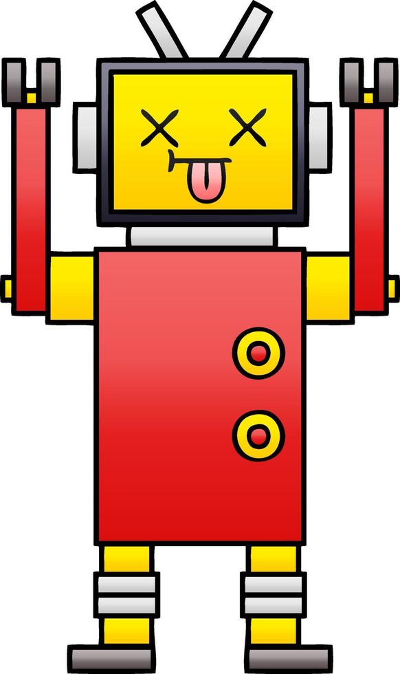 gradient shaded cartoon robot vector