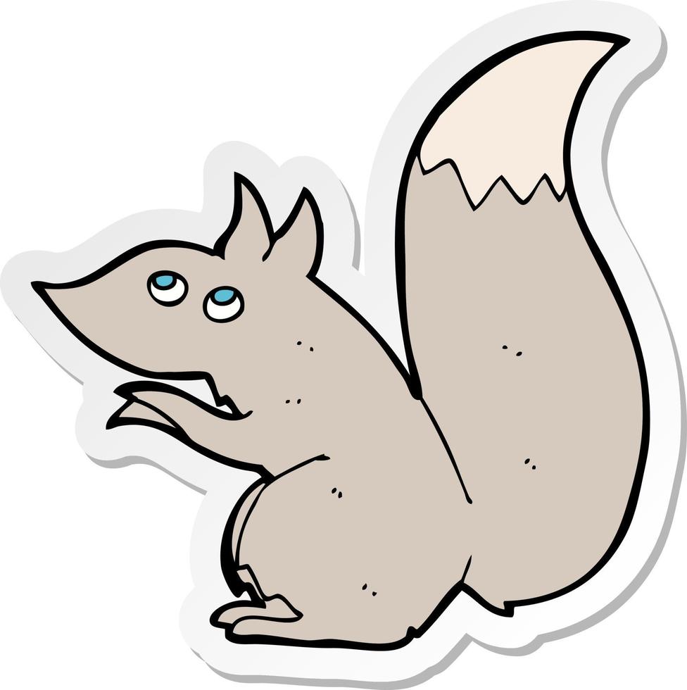 sticker of a cartoon squirrel vector