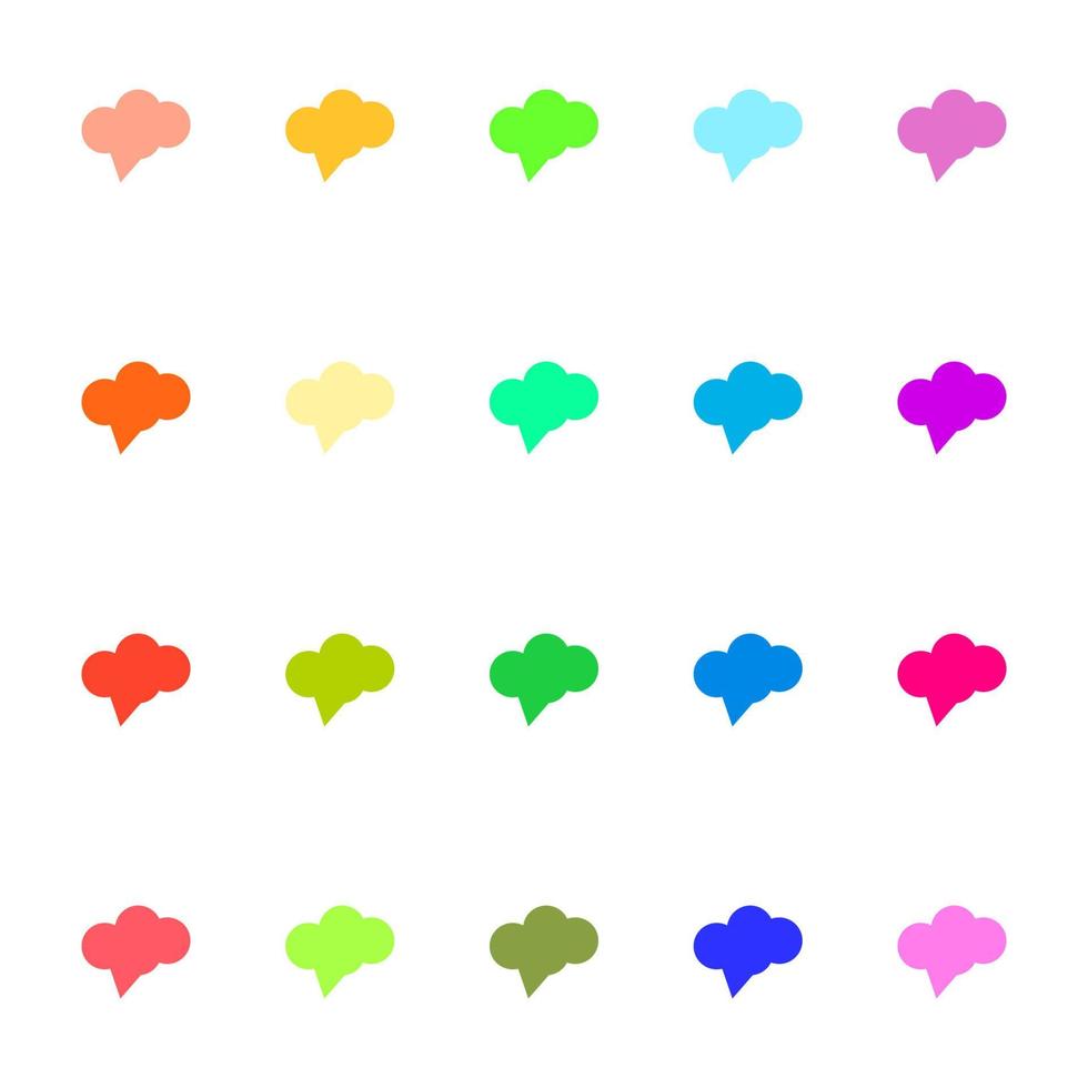 Line icon set of vibrant multicolored speech bubbles in form of circles vector