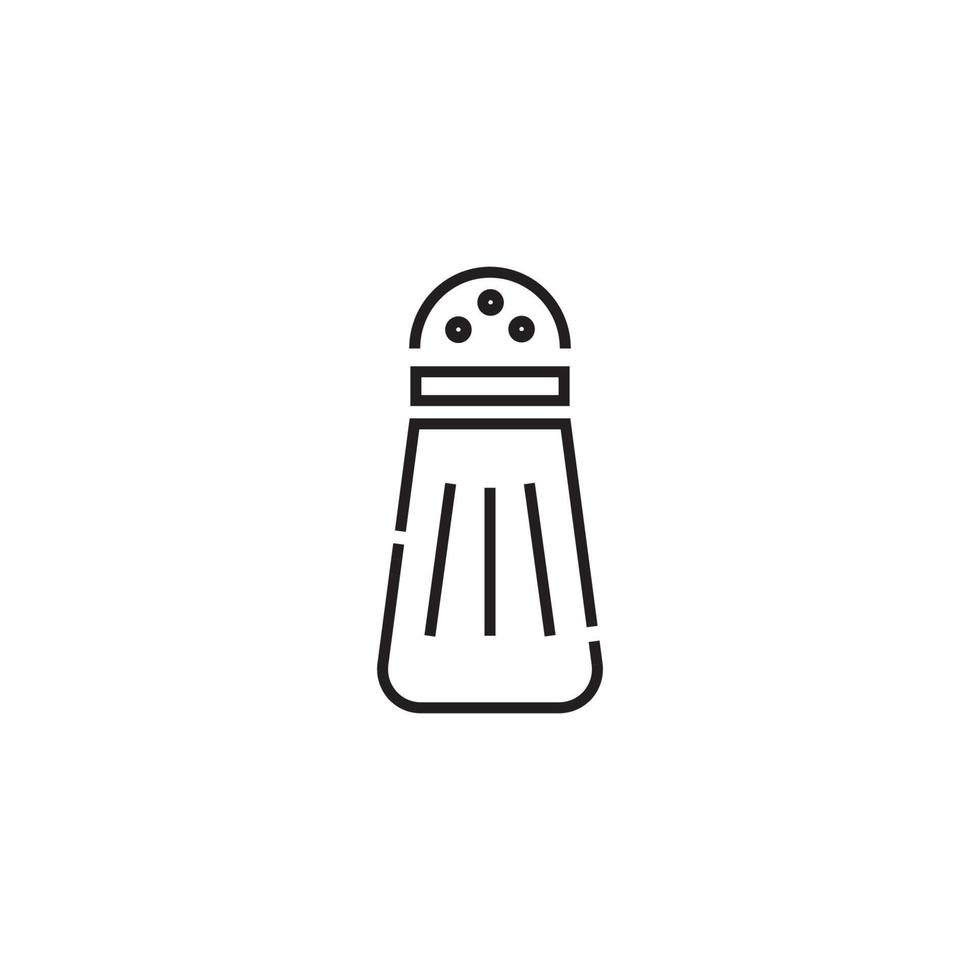 Household and daily routine concept. Single outline monochrome sign in flat style. Editable stroke. Line icon of salt shaker or pepper shaker vector