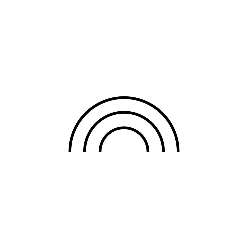 Vector symbol in flat style. Editable stroke. Perfect for internet stores, sites, articles, books etc. Line icon of simple monochrome rainbow