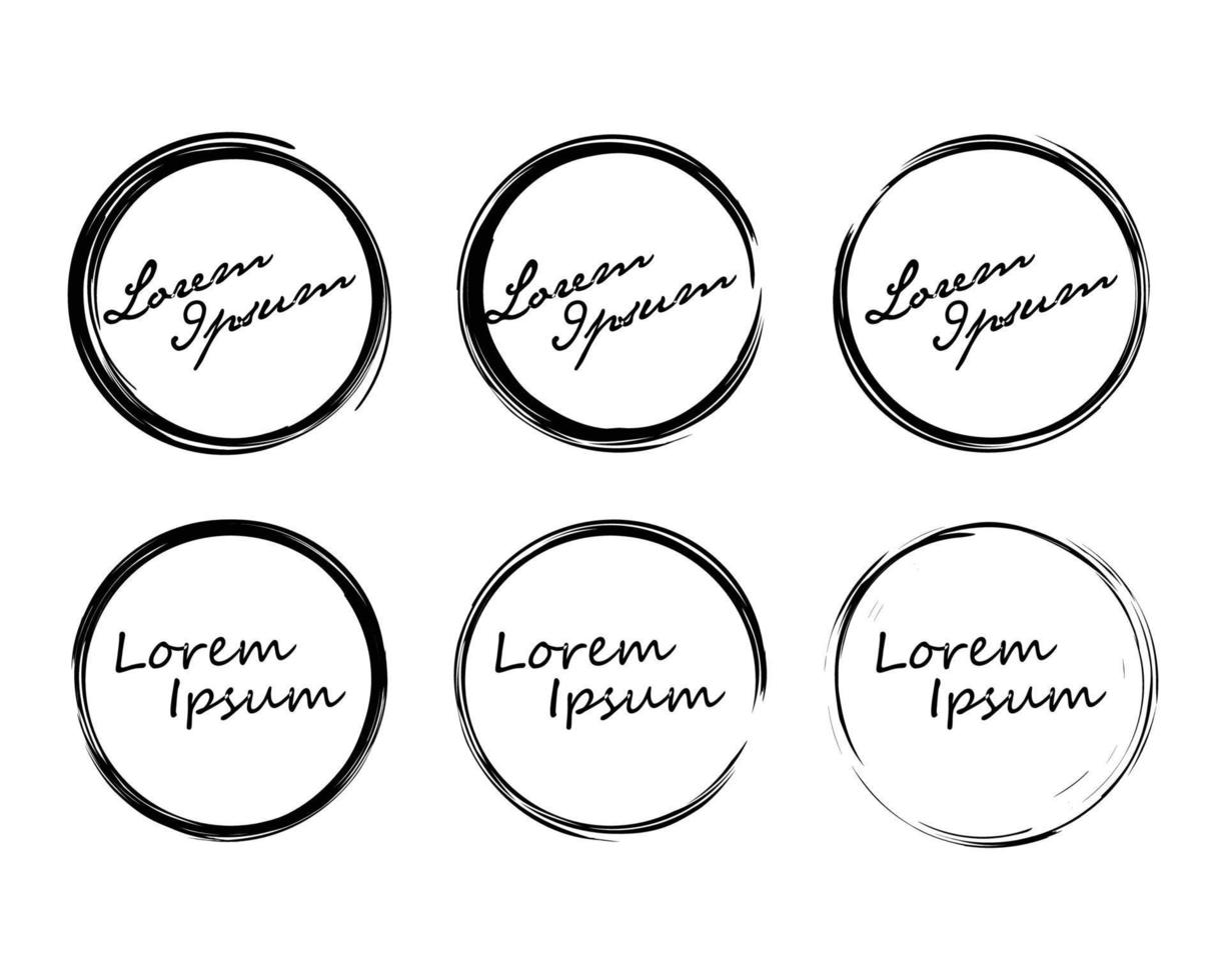 Set of Hand Drawn Circles, design elements vector template