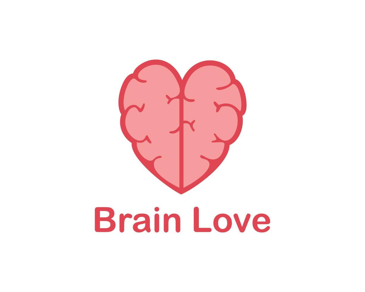 Brain love icon template vector